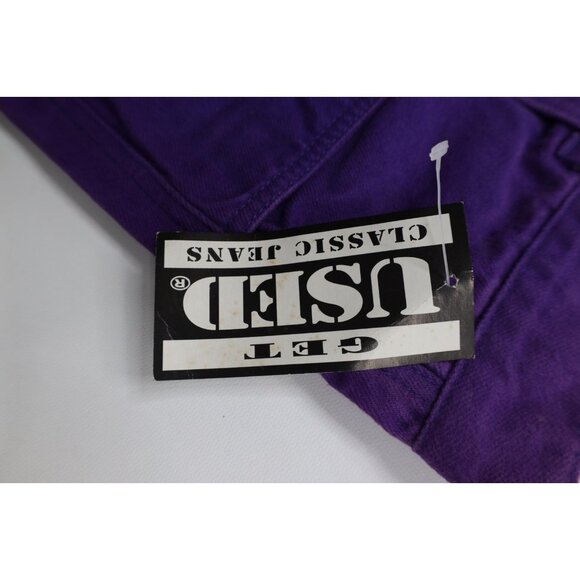 Deadstock Vtg 90s Streetwear Mens 29x34 Baggy Relaxed Skateboard Jeans Purple - Picture 9 of 15